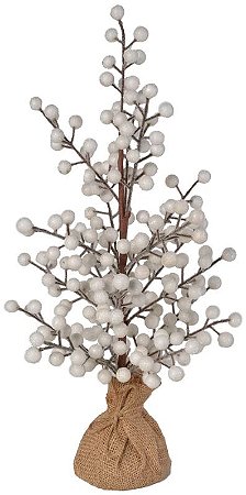 Planta Artificial Arvore Natal Berry C/Juta Branco 45cm