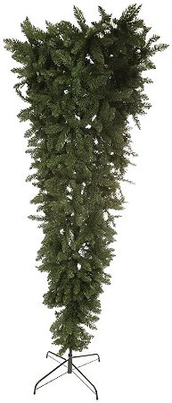Planta Artificial Arvore Natal Invertida 1006 Tips C/Base Metal Verde 2.10m
