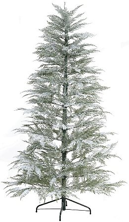 Planta Artificial Arvore Natal Viena Nevado 638 Tips C/Base Metal Verde 2.1m