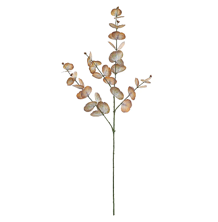 Planta Artificial Galho Eucalipto Real Toque 3D X39 (ocre outono) 85cm
