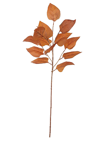 Planta Artificial Galho Folha X14 (chocolate outono) 88cm