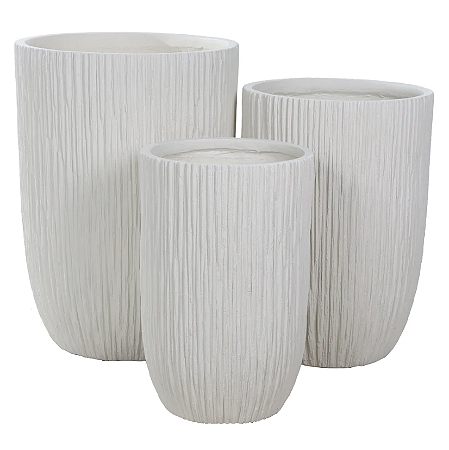 Vaso De Fibrocimento C/3 UNI (off white) 63cm