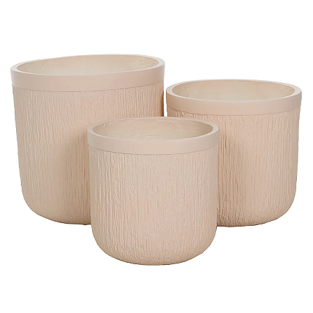 Vaso Fibrocimento C/3 UNI (bege) 39cm