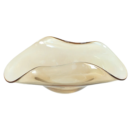 Centro De Mesa Vidro (bege escuro luster) 10,5X29X22cm