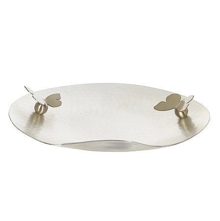 Centro De Mesa Aço Inox Borboletas (dourado prata) 3cm 17,5d