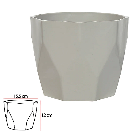 Vaso Facetado Polipropileno (cinza) 12X15,5cm