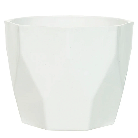 Vaso Facetado Polipropileno (branco) 12X15,5cm