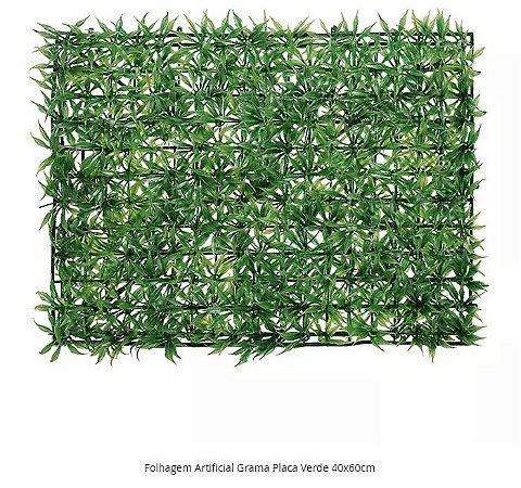 Folhagem Artificial Grama Placa Verde 40x60cm