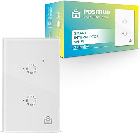 Smart Interruptor Wi-fi  Casa Inteligente, 2 Módulo Cor Branco 110v/220v