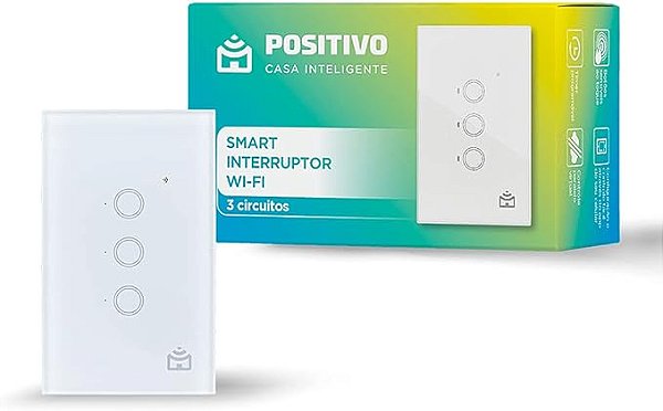Smart Interruptor Wi-fi  Casa Inteligente, 3 Módulo Cor Branco 110v/220v
