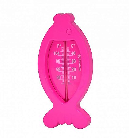 Termômetro Para Banho em Formato de Peixe Rosa Incoterm