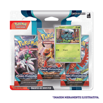 Blister Triplo Pokémon Pineco Escarlate e Violeta 4 Fenda Paradoxal