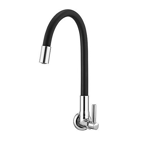 Torneira Silicone Flexivel Parede Preta 1/4v