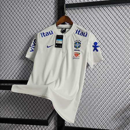 Camisa Brasil Branca Polo Viagem Nike - Zeus Store
