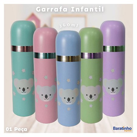 Garrafa Térmica Infantil 360ml Inox Coala Color Fratelli