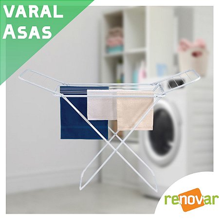 Varal De Chão P/ Roupas Aço Com Asas Renovar