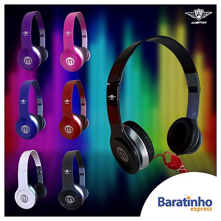 Fone de Ouvido Headphone Portátil Max M Dobrável Celular Mp3