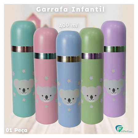 Garrafa Térmica Infantil 400ml Inox Coala Colors Fratelli