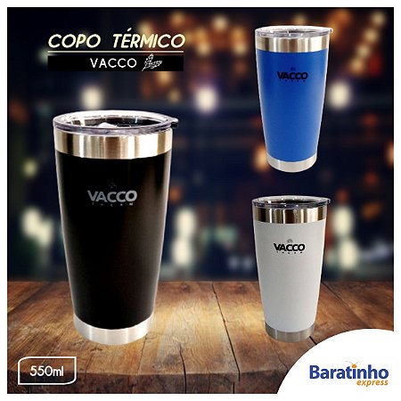 Copo Térmico Vacco Therm 550ml Com Tampa Inox Para Cerveja