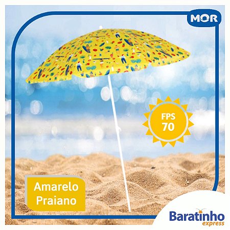 Guarda Sol Com FPS 70 Amarelo Praiano 1,80m Mor Piscina