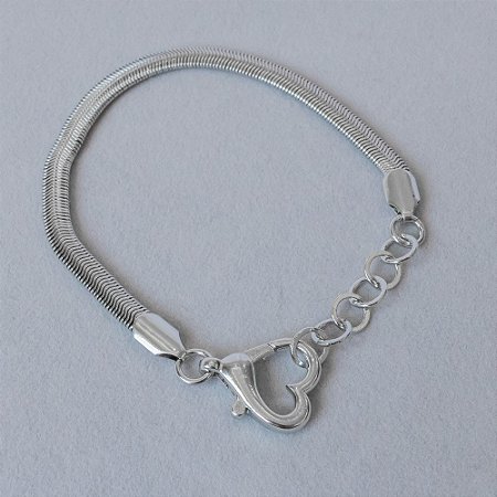 pulseira malha em ródio branco
