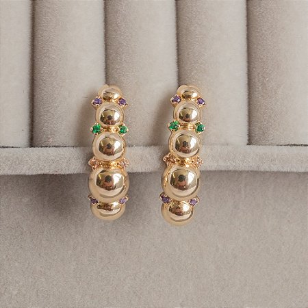 Brinco Ear Hook Meia esfera