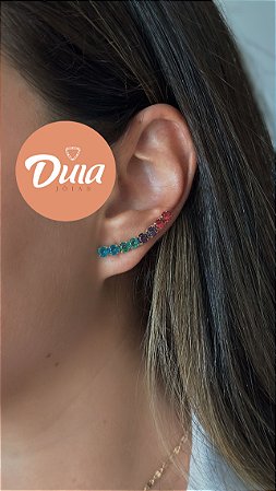 Ear Cuff Zircônias Rainbow