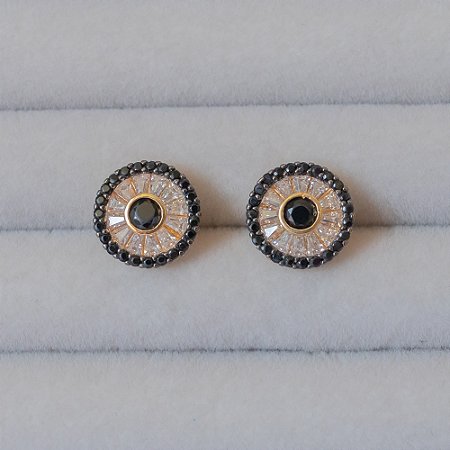 Brinco Pizza Zircônia Preta