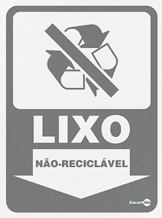 Placa Sinalização - Lixo Não Reciclável