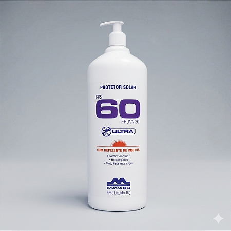 Protetor Solar 60 Fps Com Repelente Mavaro 1 Kg
