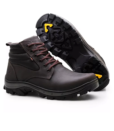 Bota Coturno Segurança Trabalho CA Couro Picker Café