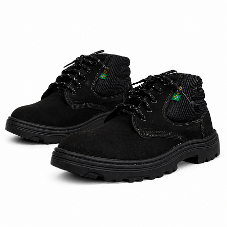 Botina Segurança Nobuck Preto Bico Pvc Antiderrapante - CA 51483