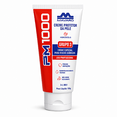 Creme Protetor para as Mãos PM 1000 120g Mavaro Uso Profissional - Grupo 3