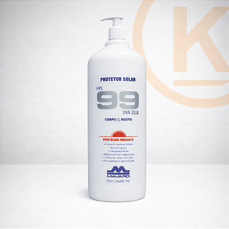 Protetor Solar FPS 99 Mavaro 1kg Profissional - Corpo e Rosto UVA UVB
