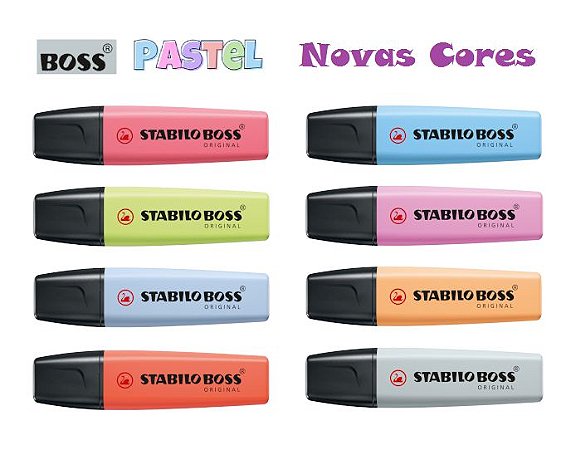 Marca Texto Original Stabilo Boss Novas Cores Pastel