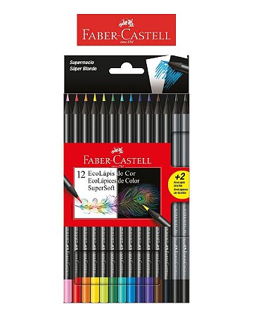 Ecolapis de cor Super Soft C/12 + 2 Cores Faber Castell