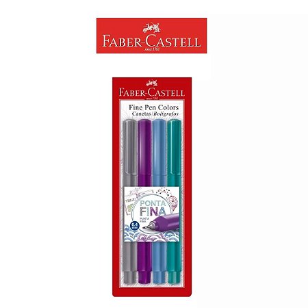 Caneta Fine Pen Colors Faber Castell ES3ZF Kit C/4 Cores