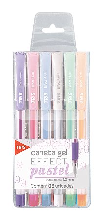Caneta gel Effect Pastel Conj c/6 Cores - Tris