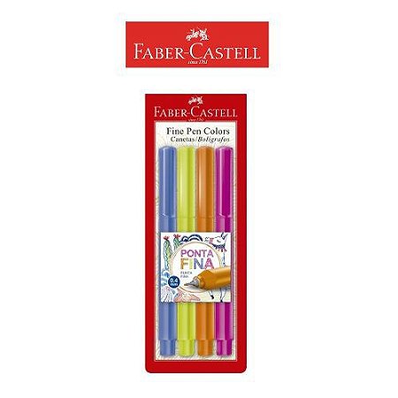 Caneta Fine Pen Colors Faber Castell C/4 Cores ES2ZF