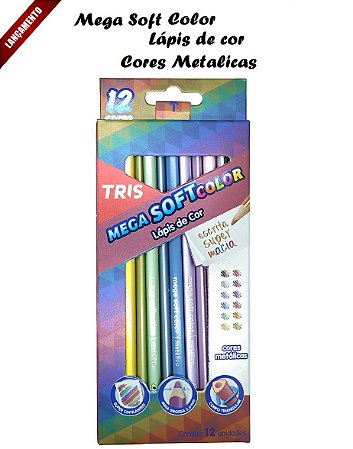 Lápis de Cor Mega Soft Metalico Tris c/12 Cores