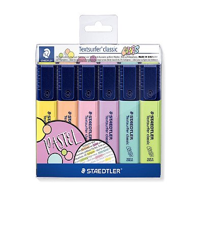 Marcador Textsurfer Estojo c/6 Cores Pastel - Staedtler