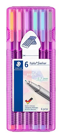 Caneta Staedtler Triplus Fineliner Pastel Estojo 6 Cores