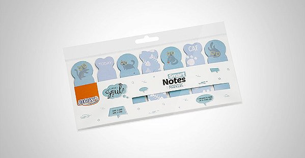 Bloco Smart Notes Marca Página Animais Azul  BRW