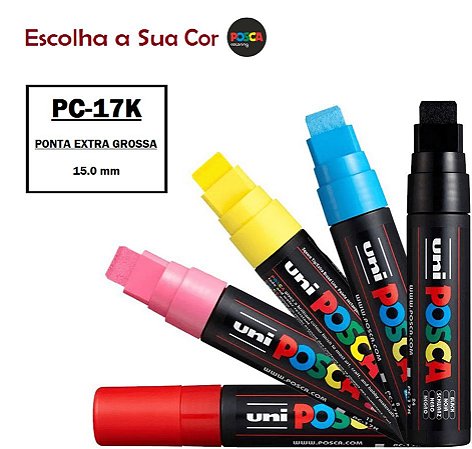 Caneta Posca PC-17K Ponta Grossa Chanfrada 15.0 mm a Escolha