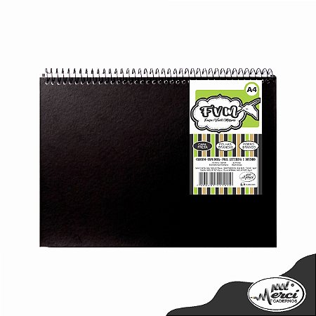 Caderno CD F.V.M Preto c/ Folhas Pretas 40Fls - Merci