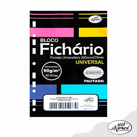 Refil Folha P/ Fichário Pautado Merci 90g - Pacote c/80 Fls