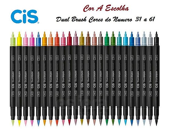 Marcador Artístico Aquarelável Cis Dual Brush Cor nº 31 a 61