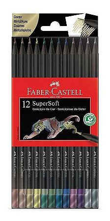 Lápis De Cor Faber-castell Super Soft 12 Cores Metalicas
