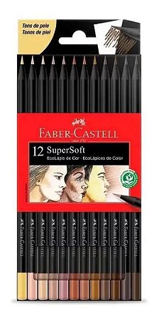 Lápis De Cor Faber-castell Super Soft 12 Cores Tons De Pele