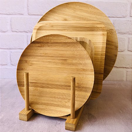 Organizador De Pratos Bambu